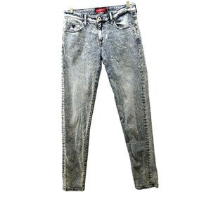 Guess Acid Wash Skinny Jeans Womens 30x32 Blue Stretch Mid Rise Rock Punk